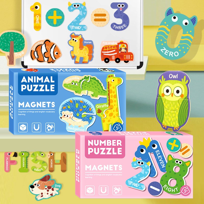 Children'S English Uppercase And Lowercase Letters, Animals, Numbers, Farm, Ocean, Transportation, Magnetic Puzzle Board, Refrigerator Magnet Toys - Image 2